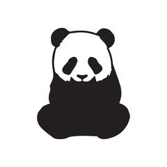 create a panda Silhouette Vector with white background 