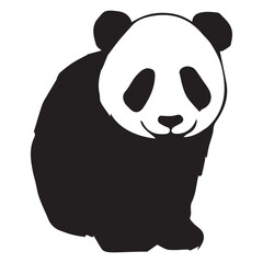 create a panda Silhouette Vector with white background 