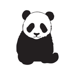 create a panda Silhouette Vector with white background 