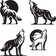 Wolves vector wolves are howling 