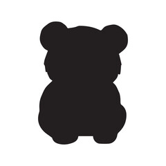 create a panda Silhouette Vector with white background 
