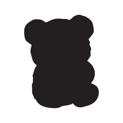 create a panda Silhouette Vector with white background 