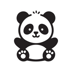 create a panda Silhouette Vector with white background 