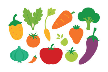 set of vegetables isolated on white fresh vegetable collection illustration  
organic vegetable set design  
healthy vegetable assortment graphic 