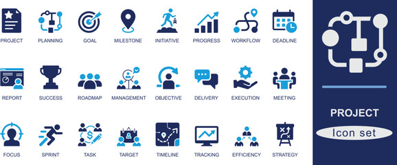 Project solid icon set.
