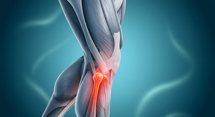 Fototapeta premium A super realistic digital pic of a human leg showing off the muscles and bones