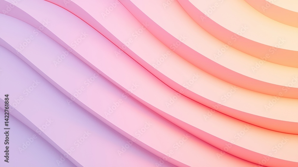Poster a smooth gradient of soft pastel colors creates a visually soothing abstract wave pattern, evoking t