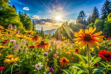 Sunny Meadow with Wildflowers