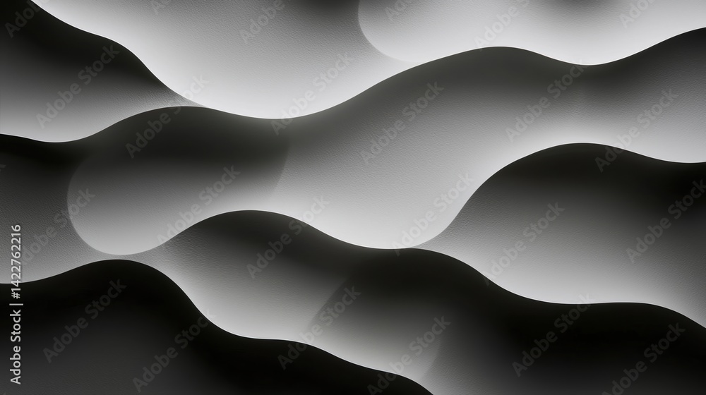 Aufkleber a minimalist abstract image featuring soft, wavy lines in varying shades of gray, creating a dynamic