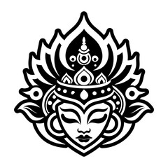 A glyph style icon of bodhisattva symbol