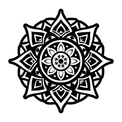 A filled style icon of mandala tattoo