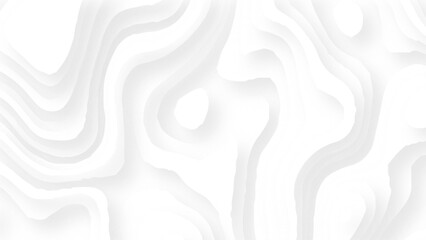 Abstract White Paper cut background. Modern 3d Paper cut background. Geometric map relief texture with curved layers and shadow. Topographic canyon map light relief texture. Vector illustration.
