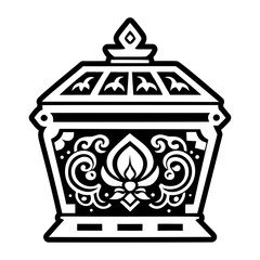 A solid style icon of golden relic symbol