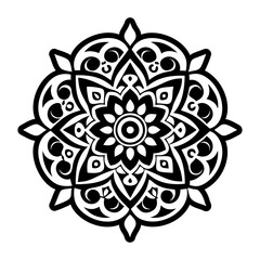 A filled style icon of mandala artwork tattoo