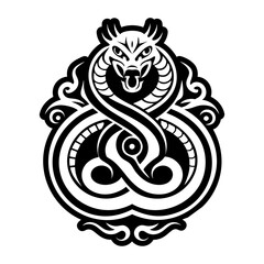 A solid style icon of water snake tattoo