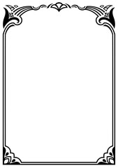 レトロ・アールデコ調フレーム07（黒）