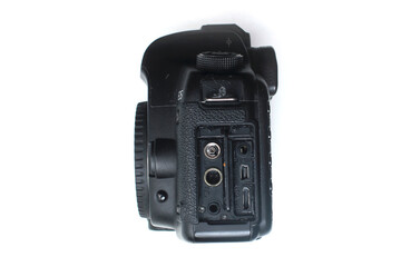 jack port on the camera, isolated on white background