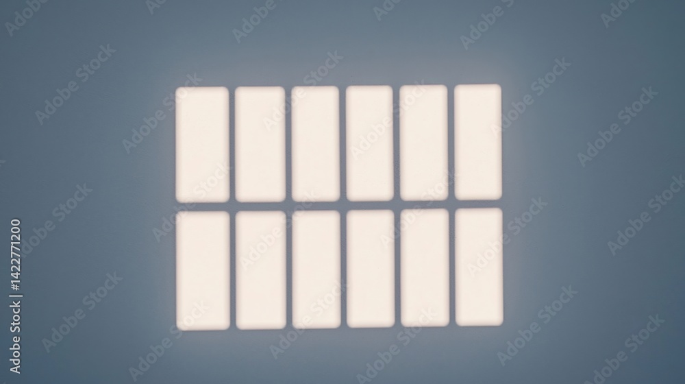Poster a minimalist arrangement of rectangular shapes on a smooth background, emphasizing simplicity and mo