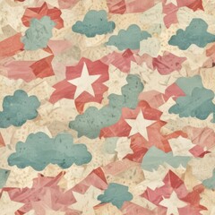Fototapeta premium seamless pattern with stars, vintage background with stars, grunge background with stars