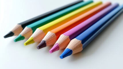 Naklejka premium Colorful Pencils in a Row