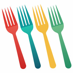 fork white background vector art illustration