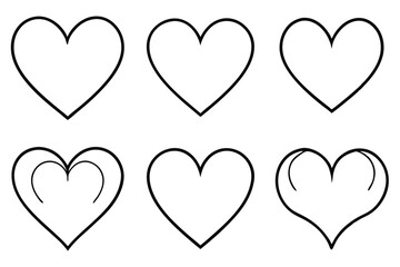 Hand drawn heart illustrations for creative projects