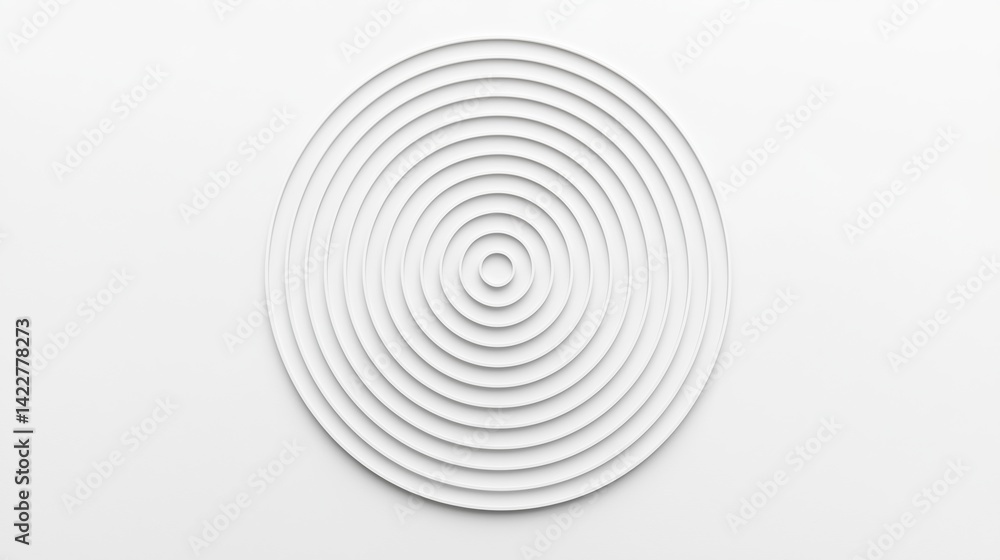 Poster a minimalist design featuring concentric circles on a light background, emphasizing simplicity and s