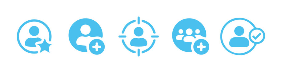 Add user icon set. Avatar, user profile, person icon, gender neutral silhouette, profile picture. Vector Illustration