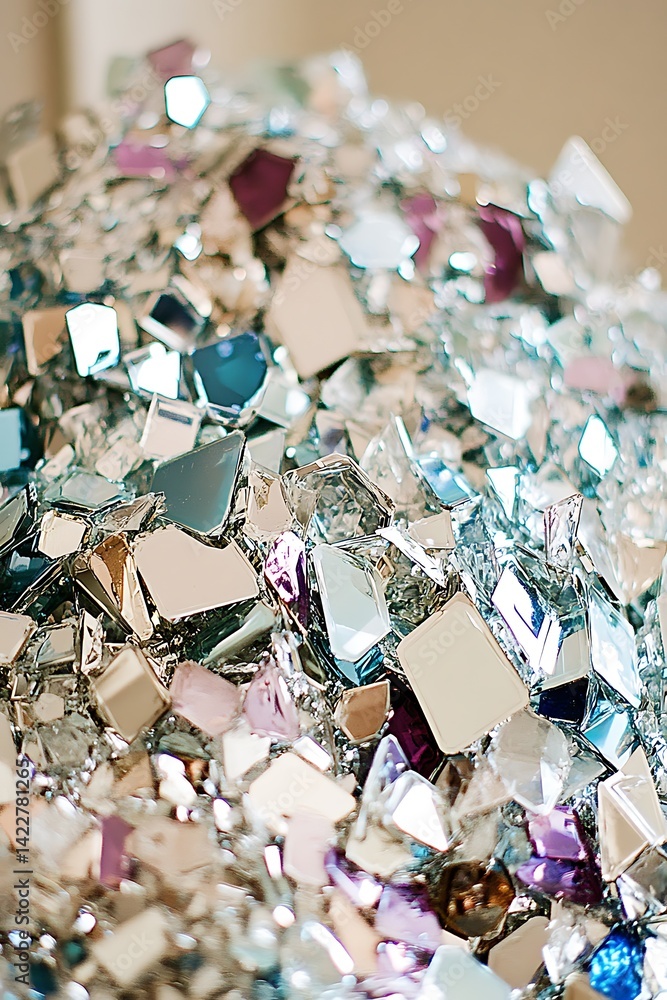 Aufkleber iridescent fragments mosaic creating a dazzling and shimmering texture