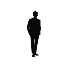 silhouette of a man in suit
