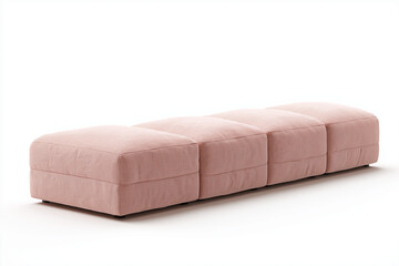 Pink Gingham Modular Sofa Bench  Modern Minimalist Design
