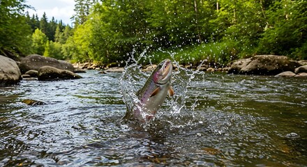 Jumping Fish in Blue Waters