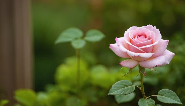 Selective focus shot of a pink rose blossom
1