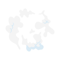 Smoke Clouds Icon with Cartoon Design. Vector Illustration.