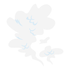 Smoke Clouds Icon with Cartoon Design. Vector Illustration.