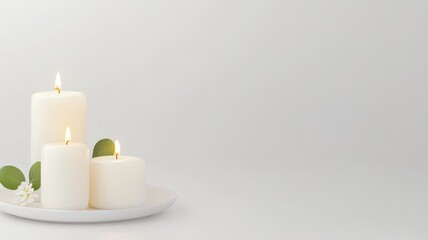 Elegant minimalist candlelight dinner scene featuring a clean plate, perfect for ambiance-focused imagery.