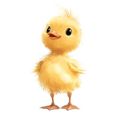 Adorable Baby Chick: Cute Yellow Chick Illustration on white background