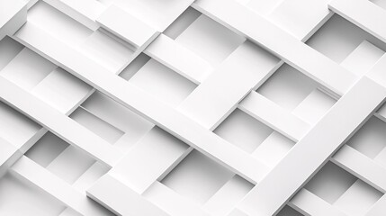 Fototapeta premium Abstract White Geometric Pattern with Lattice Design in Minimalist Style