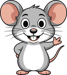 Cute cartoon a illustrator vector Mouse