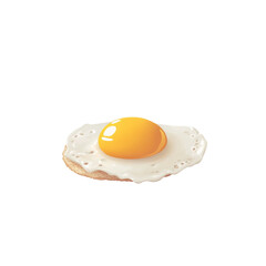 Isolated sunny side up egg with bright yolk over a dark contrasting background