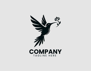 Obraz premium Hummingbird Bird Flying Vector Logo Design