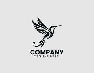 Obraz premium Hummingbird Bird Flying Vector Logo Design