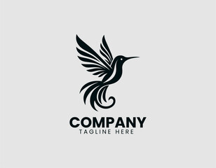 Naklejka premium Hummingbird Bird Flying Vector Logo Design