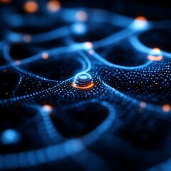 Abstract glowing network nodes. (1)