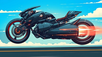 Obraz premium Futuristic Bike: A Cyberpunk Speed Demon