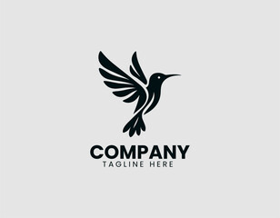 Obraz premium Hummingbird Bird Flying Vector Logo Design