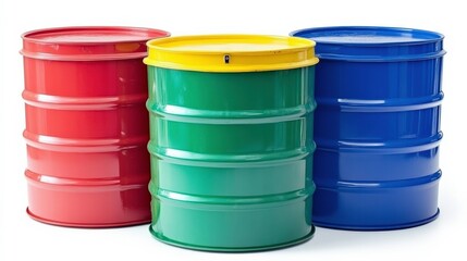 Colorful Barrels Ready for Secure Waste Disposal