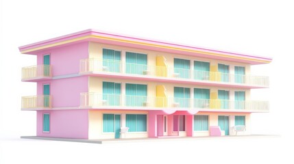 Vibrant Beachfront Motel with Oceanfront Balconies