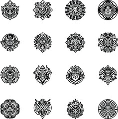 Bundle of Glyph Style Shamanism Icons 

