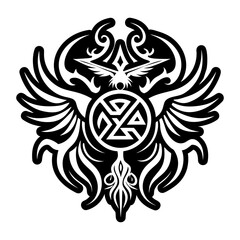 A glyph style icon of phoenix wings symbol